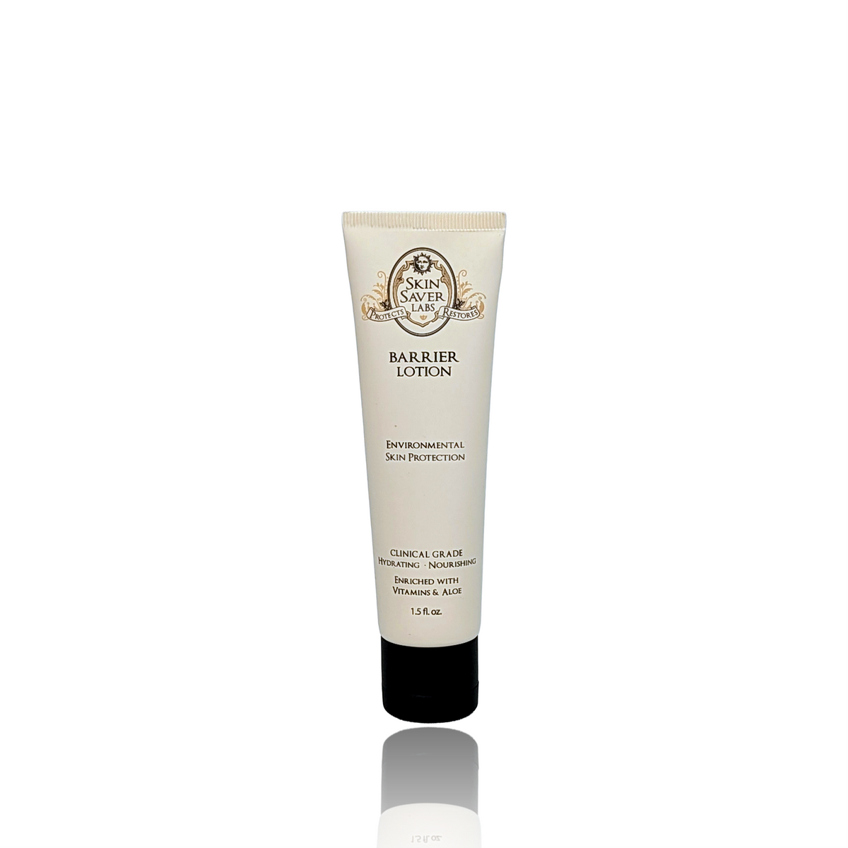 1.5 once tube of Skin Saver Barrier Lotion with flip-top cap.
