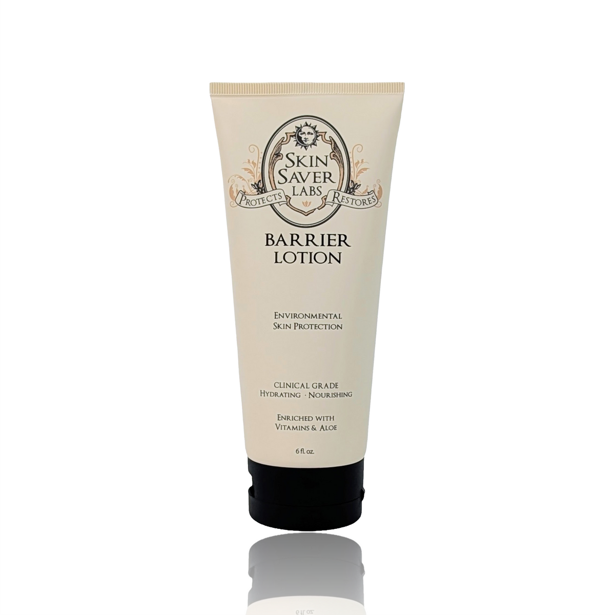 6 once tube of Skin Saver Barrier Lotion with flip-top cap.
