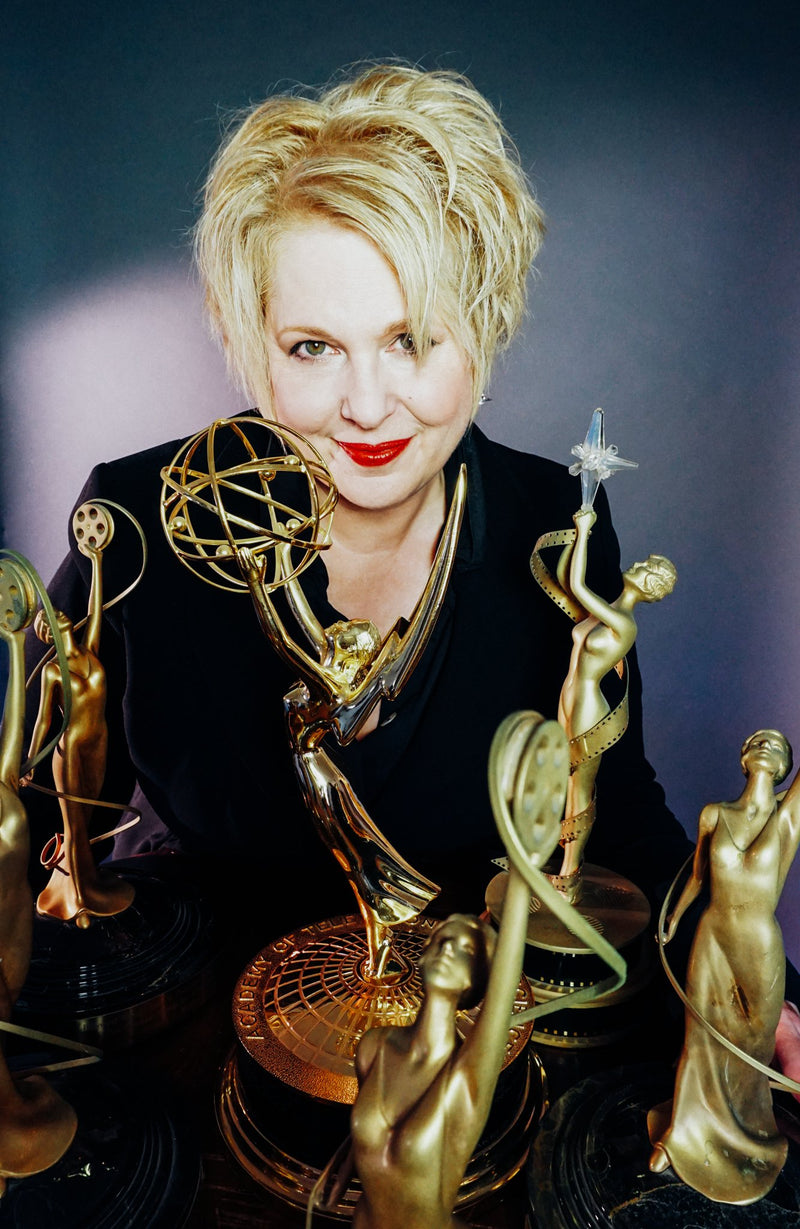 Jennifer Aspinall, award winning makeup artist, behind several of her awards
