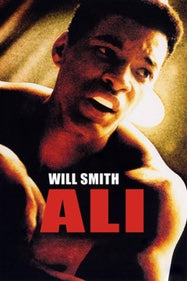 Promotional poster for 'Ali' featuring Will Smith as a boxer.